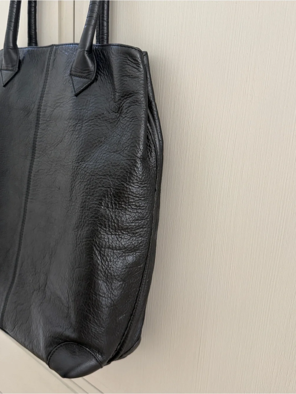 GF Ferre Leather Black Unisex Tote Bag Purse